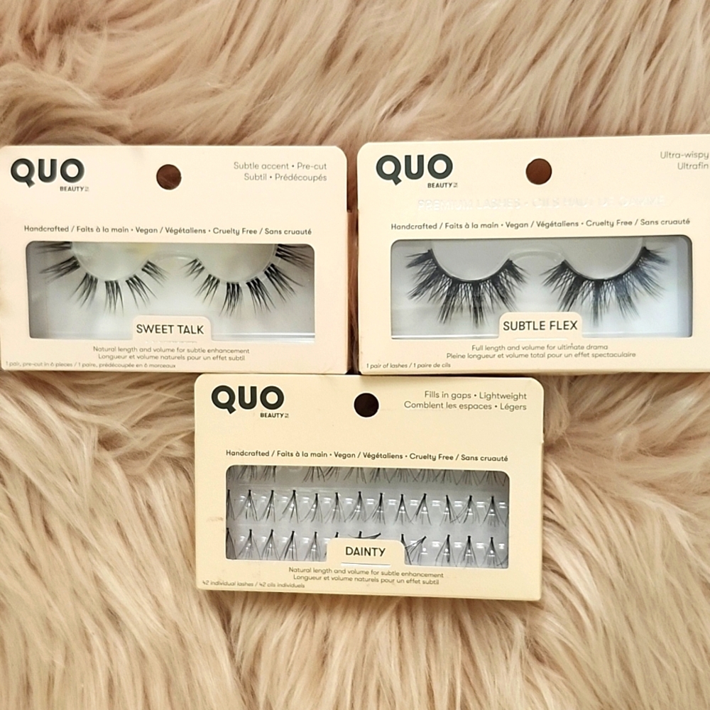 BUNDLE SAVE!! Brand New QUO BEAUTY False Eyelashes-3CT
